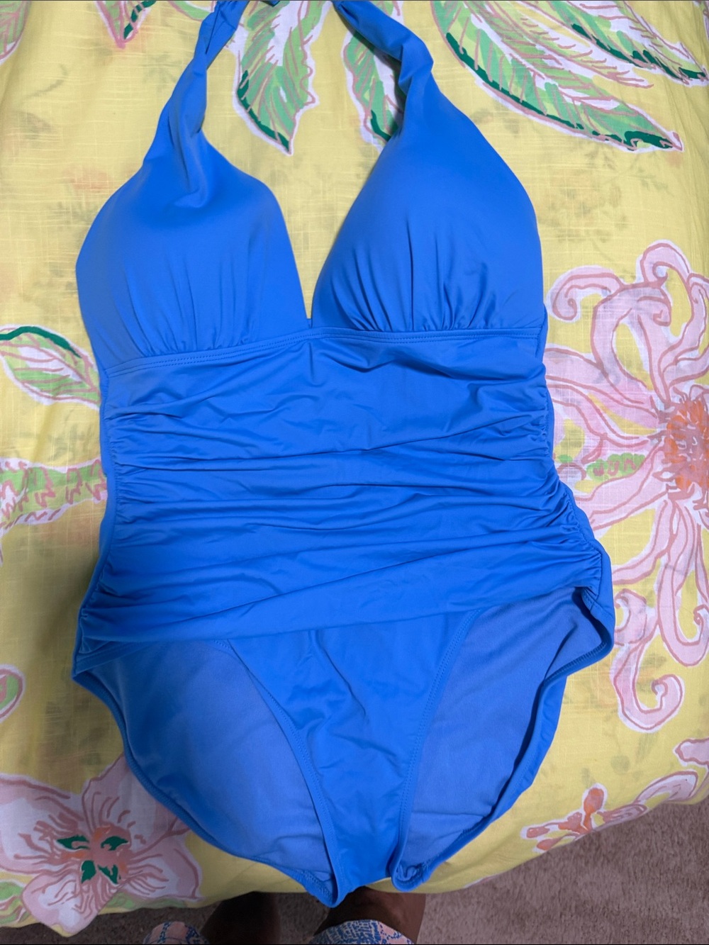 Classic Lauren Halter One-Piece Swimsuit - Bright Blue
